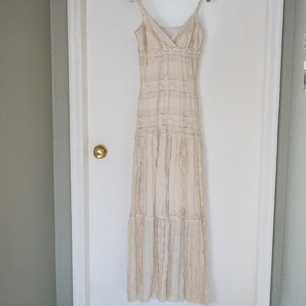 Le Chateau Maxi Boho Lace Beach Dress - XS